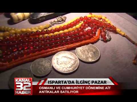 Isparta'da açılan ilginç pazarda Osmanlı ve Cumhuriyet dönemine ait antikalar
