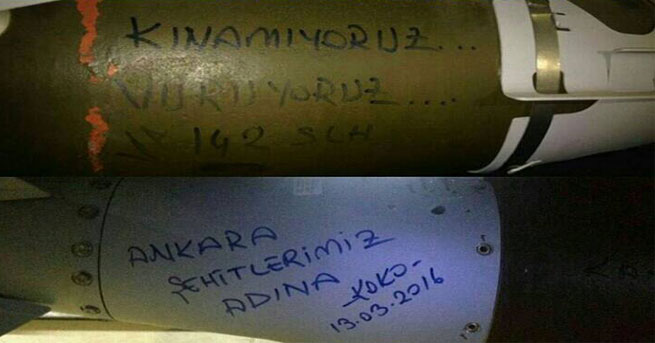 Ankara’daki saldırının ardından Kandil’de tespit edilen hedefler vuruldu. Bombaların üzerindeki