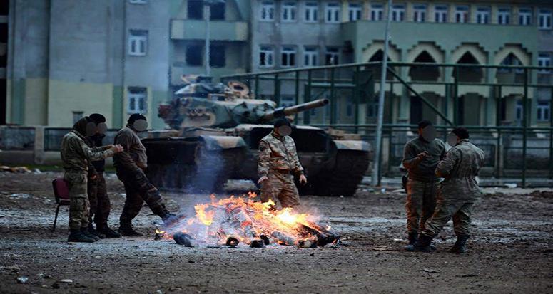 Sur’da köşeye sıkışan PKK’lılar, sözde karargah olarak kullandıkları binadan güvenlik