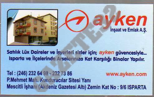 İletişim Bilgileri Telefon : 0 246 232 64 98 /