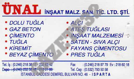 Ünal İnşaat Malz. San. Tic