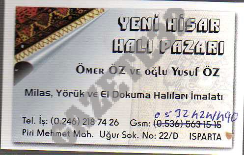Yeni Hisar Halı Pazarı