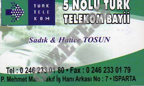 5 Nolu Türk Telekom Bayii
