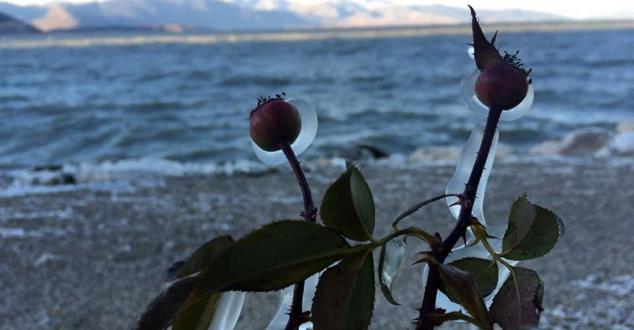 Isparta’nın Eğirdir İlçesi’nde etkili olan dondurucu soğuk nedeniyle Eğirdir Gölü