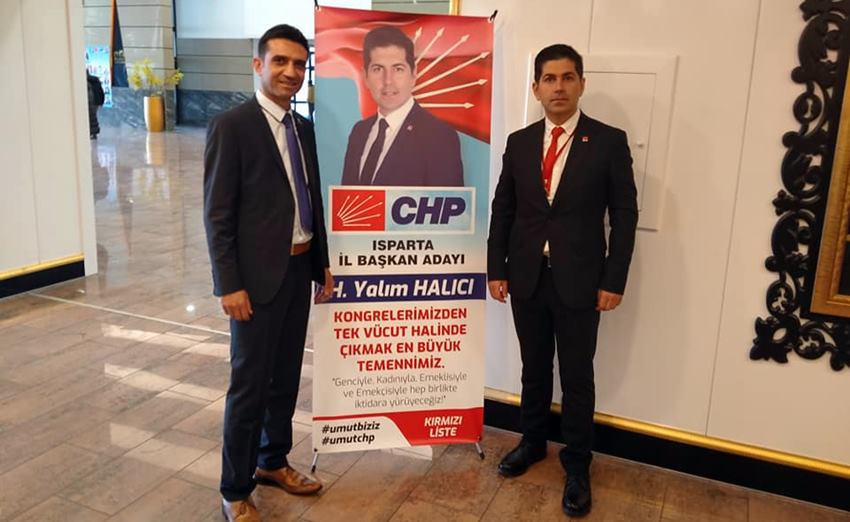 CHP Isparta İl Başkanlığı kongresinde mevcut il başkanı Ahmet Kürkçü