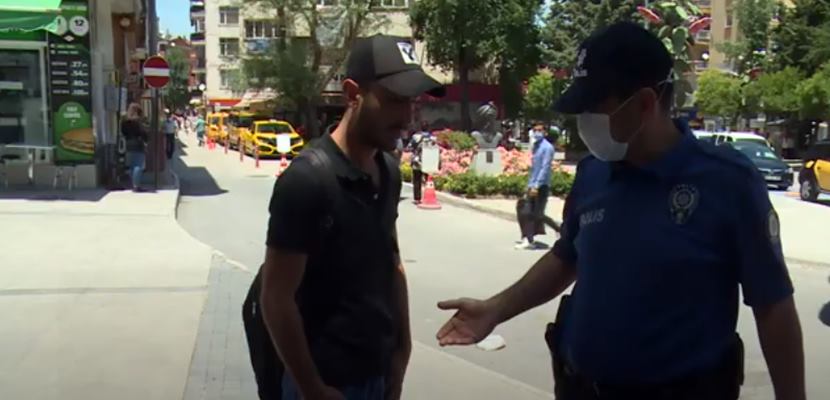 İçişleri Bakanlığı tarafından gönderilen talimatla maskesiz sokağa çıkan vatandaşlara yönelik