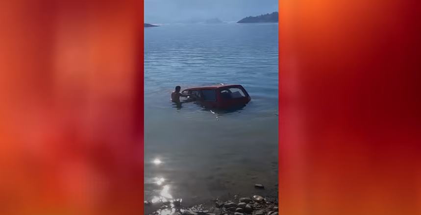 Karacaören Barajı’nın Elsazı Köyü mevkiine balık tutmaya giden şahıs, otomobilini