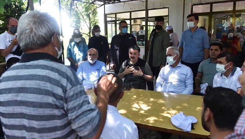 Tarım ve Orman Bakanı Bekir Pakdemirli Isparta’da yangın bölgesini ziyaret