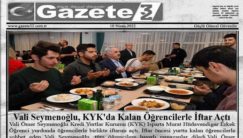 Vali Ömer Seymenoğlu Kredi Yurtlar Kurumu (KYK) Isparta Murat Hüdavendigar