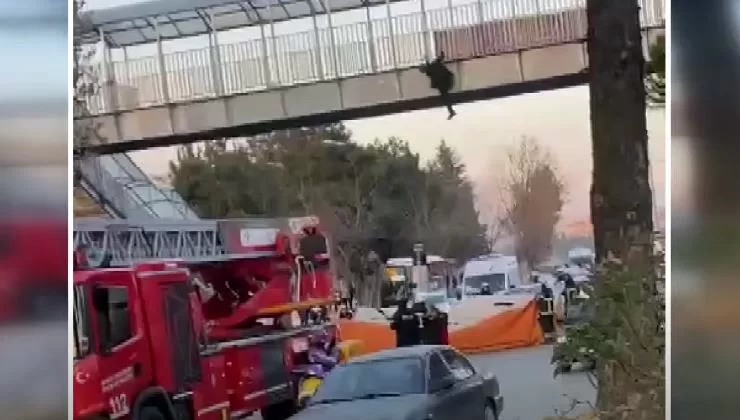 Isparta Şehir Hastanesi önünde yar alan üst geçide çıkan bir