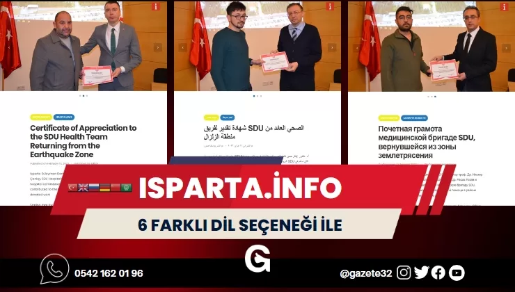 isparta.info şimdi 6 farklı dil seçeneği ile haber ve bilgi