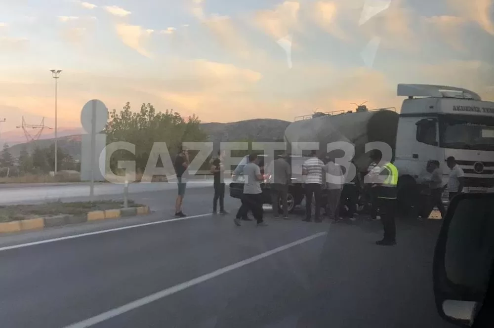 Göltaş kavşağından Isparta’ya seyir halinde olan arazi aracı, önüne çıkan