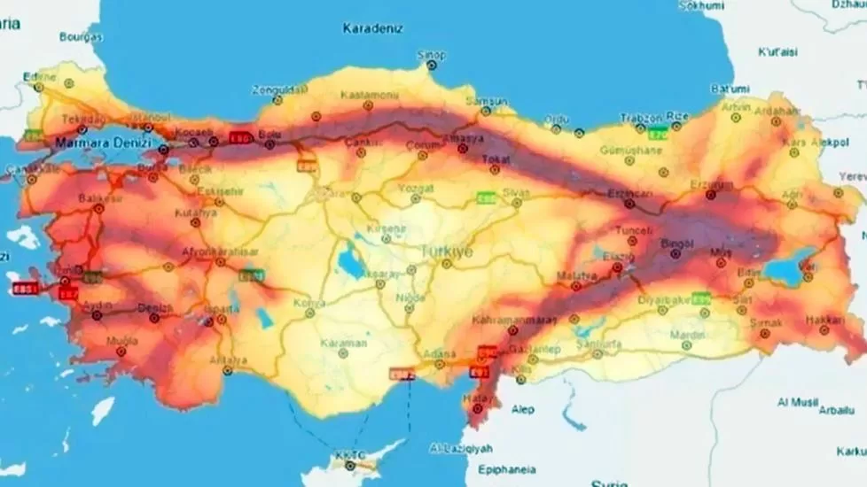 Deprem kuşağında bulunan Türkiye’nin diri fay haritası güncellendi. Yenilenmiş diri
