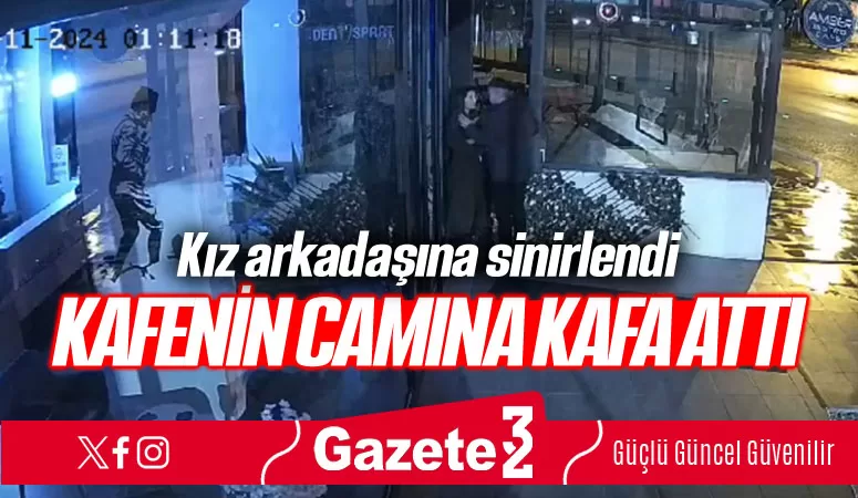 Gece saatlerinde İstanbul Caddesi üzerindeki bir kafenin önünde kız arkadaşı