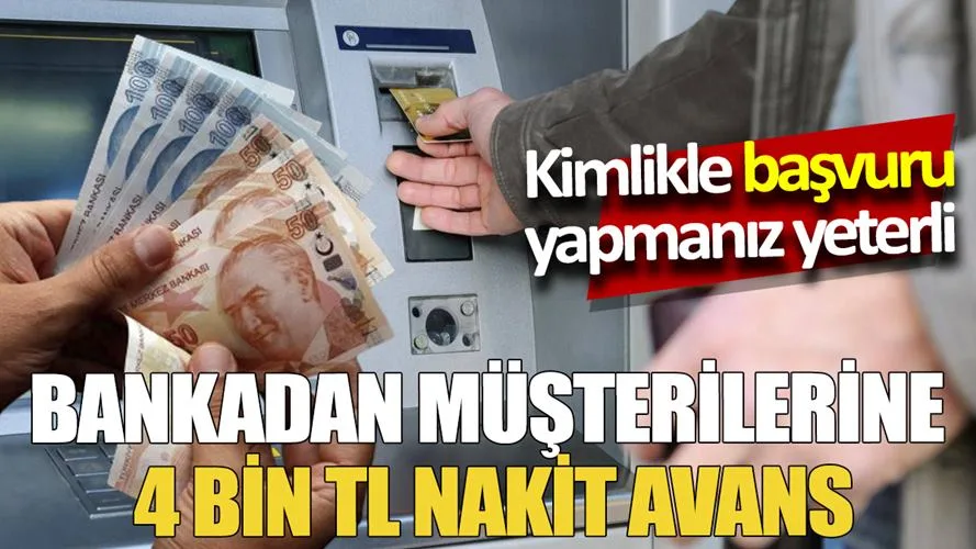 Kimlikle başvuru yapmanız yeterli Ziraat Bankası, 4 Bin TL nakit
