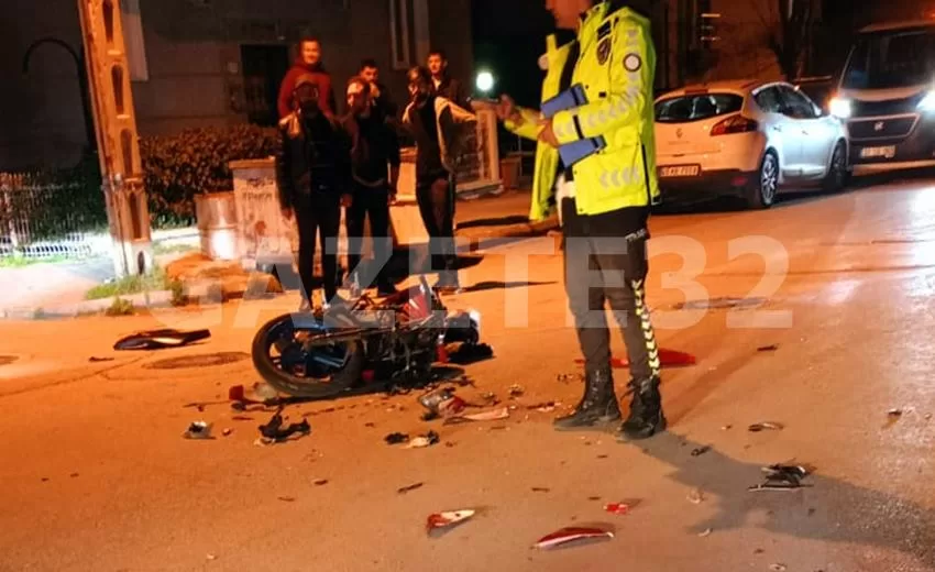 Isparta Bahçelievler Mahallesi’nde seyir halindeki bir motosiklet, sürücüsünün direksiyon hakimiyetini