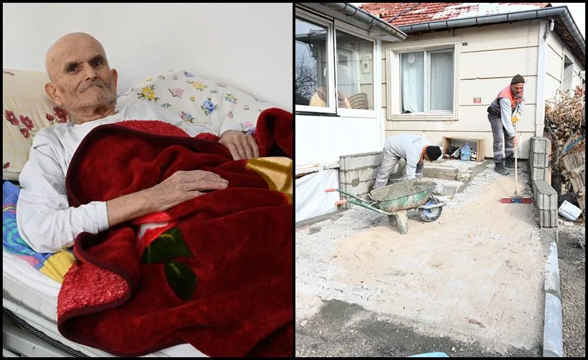 Isparta Belediyesi tarafından Yakaören köyünde yaşayan 72 yaşındaki yürüme engelli