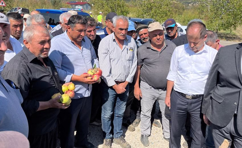 Isparta’nın Gelendost ilçesi ve Barla bölgesinde etkili olan dolu yağışı,