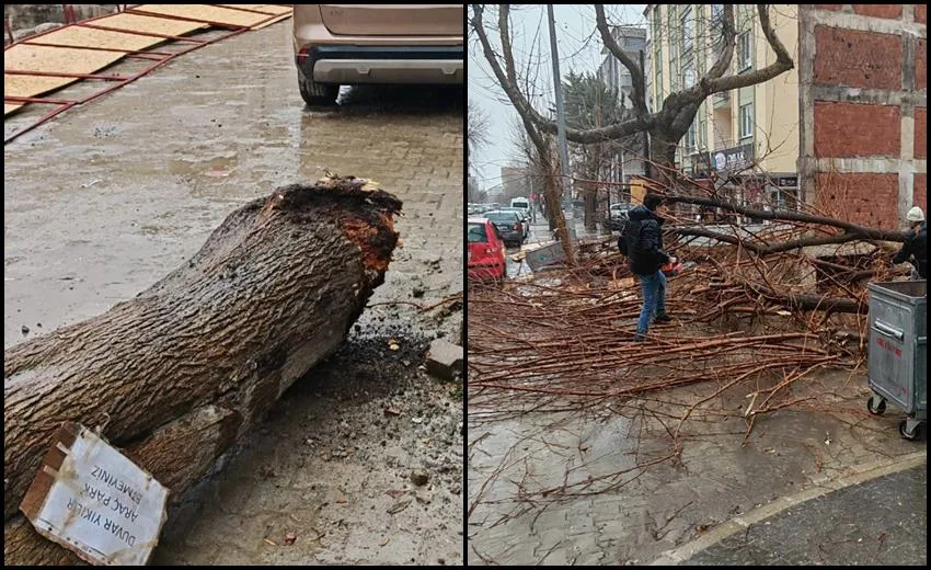 Isparta’da gün boyu etkili olan sağanak yağış ve şiddetli fırtına,