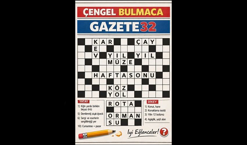 Gazete32 Çengel Bulmaca: Haftasonu (9×9) – Genel