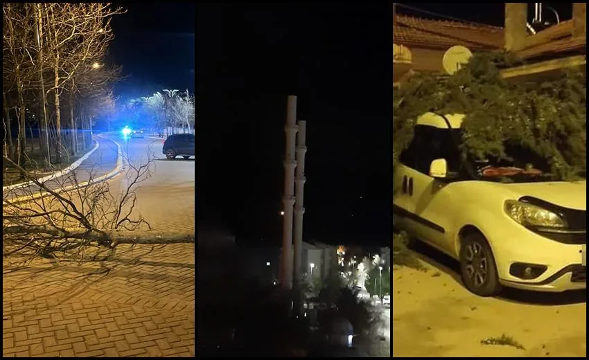 Isparta’da Şiddetli Fırtına: Minare Yıkıldı, Ağaçlar Devrildi