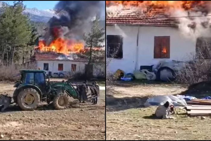 Sütçüler’de İlköğretim Okulunda Yangın