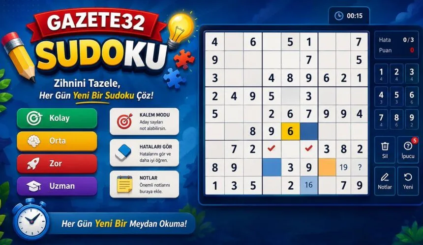 Gazete32 Sudoku İle Zihnini Tazele!