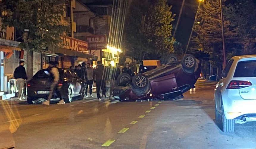Anadolu Mahallesi’nde Trafik Kazası: Kontrolden Çıkan Araç Takla Attı